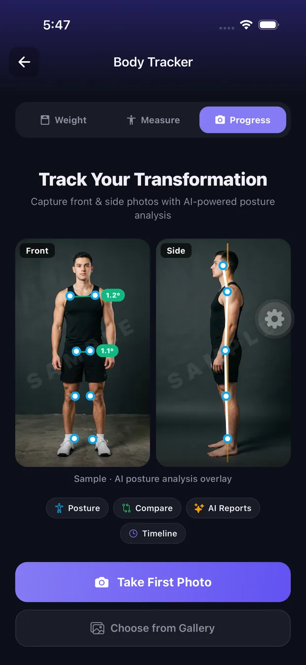 KYZO body tracker with AI posture analysis